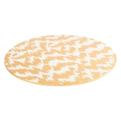 Modern Moiré Round Lacquer Placemat in Gold - 1 Each