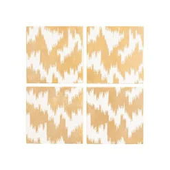 Modern Moiré Square Lacquer Coaster in Holder - Set of 4