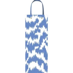 Modern Moiré Wine & Bottle Gift Bag in Blue - 1 Each