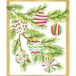 Modern Painted Ornaments Petite Boxed Christmas Cards - includes 15 cards & envelopes