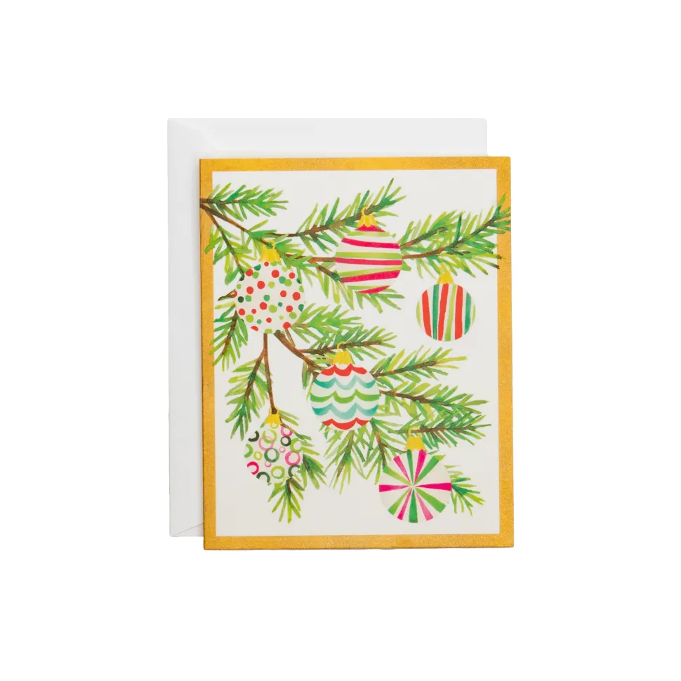 Modern Painted Ornaments Petite Boxed Christmas Cards - includes 15 cards & envelopes