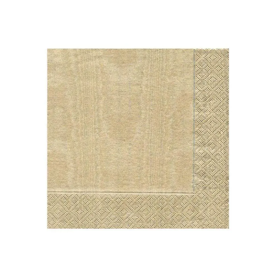 Moiré Paper Cocktail Napkins in Gold - 20 Per Package