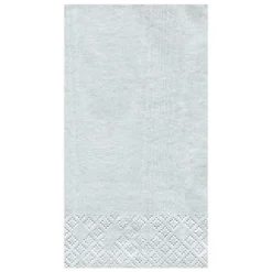 Moiré Paper Guest Towel Napkins in Platinum - 15 Per Package