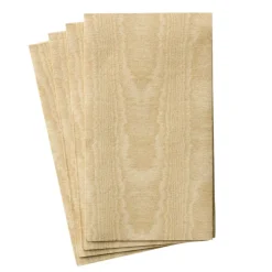 Moiré Paper Linen Guest Towel Napkins in Gold - 12 Per Package