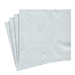 Moiré Paper Luncheon Napkins in Platinum - 20 Per Package