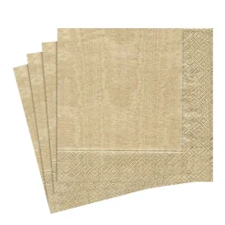 Moiré Paper Luncheon Napkins in Gold - 20 Per Package