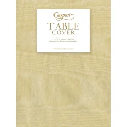 Moire Light Gold Paper Linen Table Covers - 1 Each