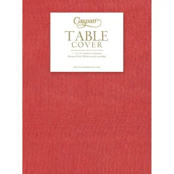 Moire Red Paper Linen Table Covers - 1 Each
