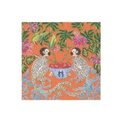 Monkeys Paper Cocktail Napkins in Orange - 20 Per Package