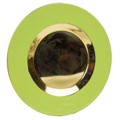 Moss Green Plate Charger with Gold Interior