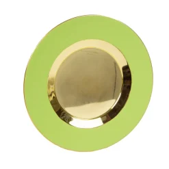 Moss Green Plate Charger with Gold Interior
