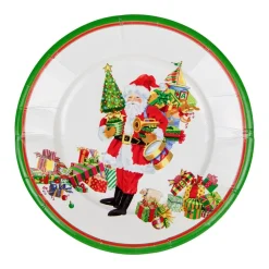 Mr. Claus Paper Salad & Dessert Plates - 8 Per Package