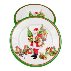 Mr. Claus Paper Salad & Dessert Plates - 8 Per Package