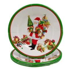 Mr. Claus Paper Salad & Dessert Plates - 8 Per Package