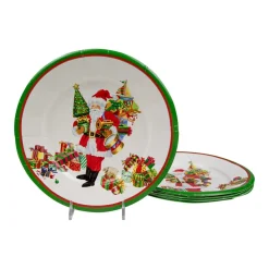 Mr. Claus Paper Salad & Dessert Plates - 8 Per Package