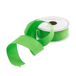 Narrow Lime Green Grosgrain Satin Wired Ribbon - 8 Yard Spool