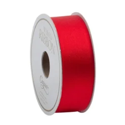 Narrow Red Satin Wired Ribbon - 8 Yard Spool