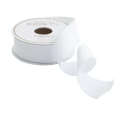 Narrow White Grosgrain Wired Ribbon - 8 Yard Spool