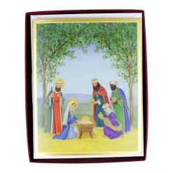 Nativity Scene Petite Boxed Christmas Cards - includes 15 cards & envelopes
