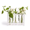 Natural Bamboo Vase With 5 Glass Tubes in White