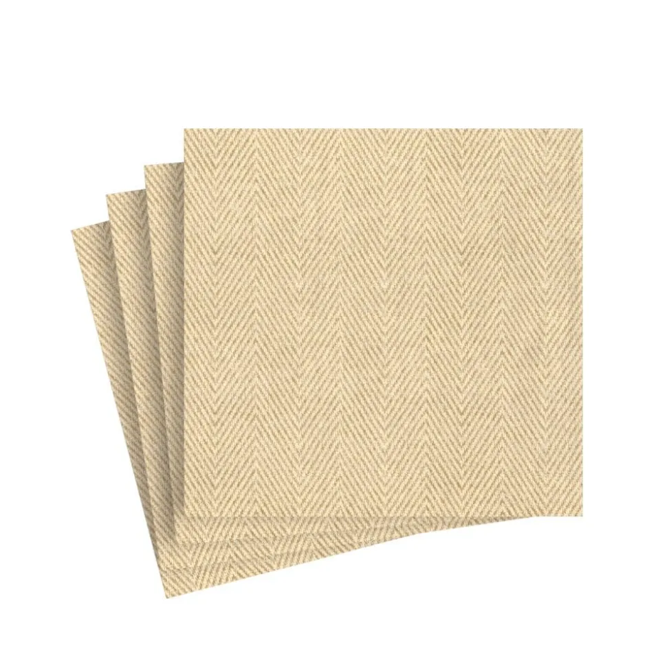 Natural Jute Paper Linen Cocktail Napkins - 15 Per Package