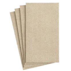 Natural Jute Paper Linen Guest Towel Napkins - 12 Per Package