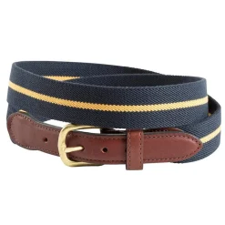Navy & Gold Belgian Stretch Belt