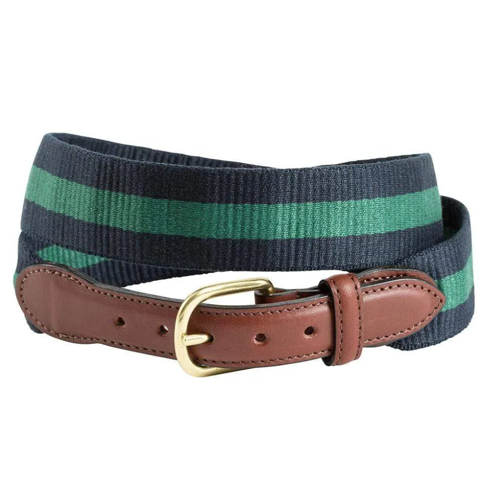 Navy & Green Wide Belgian Surcingle Belt