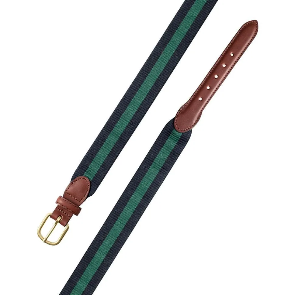 Navy & Green Wide Belgian Surcingle Belt