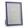 Navy Blue Enamel 4" x 6" Picture Frame with Silver Trim - 1 Each