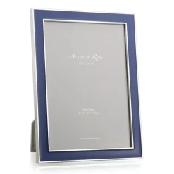 Navy Blue Enamel 4" x 6" Picture Frame with Silver Trim - 1 Each