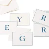 Navy Embossed Single Initial Boxed Note Cards - 8 Note Cards & 8 Envelopes