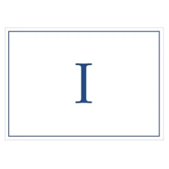 Navy Embossed Single Initial Boxed Note Cards - 8 Note Cards & 8 Envelopes