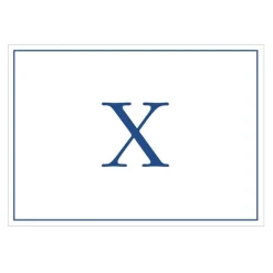 Navy Embossed Single Initial Boxed Note Cards - 8 Note Cards & 8 Envelopes