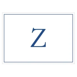 Navy Embossed Single Initial Boxed Note Cards - 8 Note Cards & 8 Envelopes