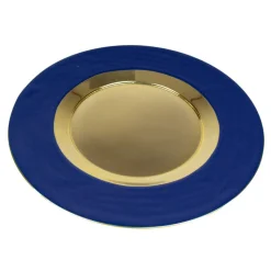Navy Plate Charger with Gold Interior