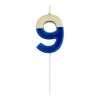 Number Candle 9 - Royal Blue