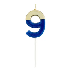 Number Candle 9 - Royal Blue
