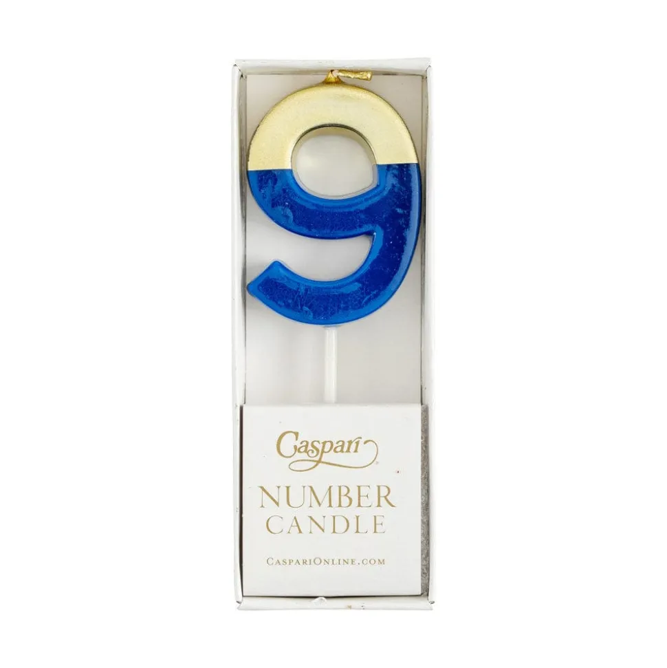Number Candle 9 - Royal Blue