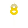 Number Candle 8 - Yellow