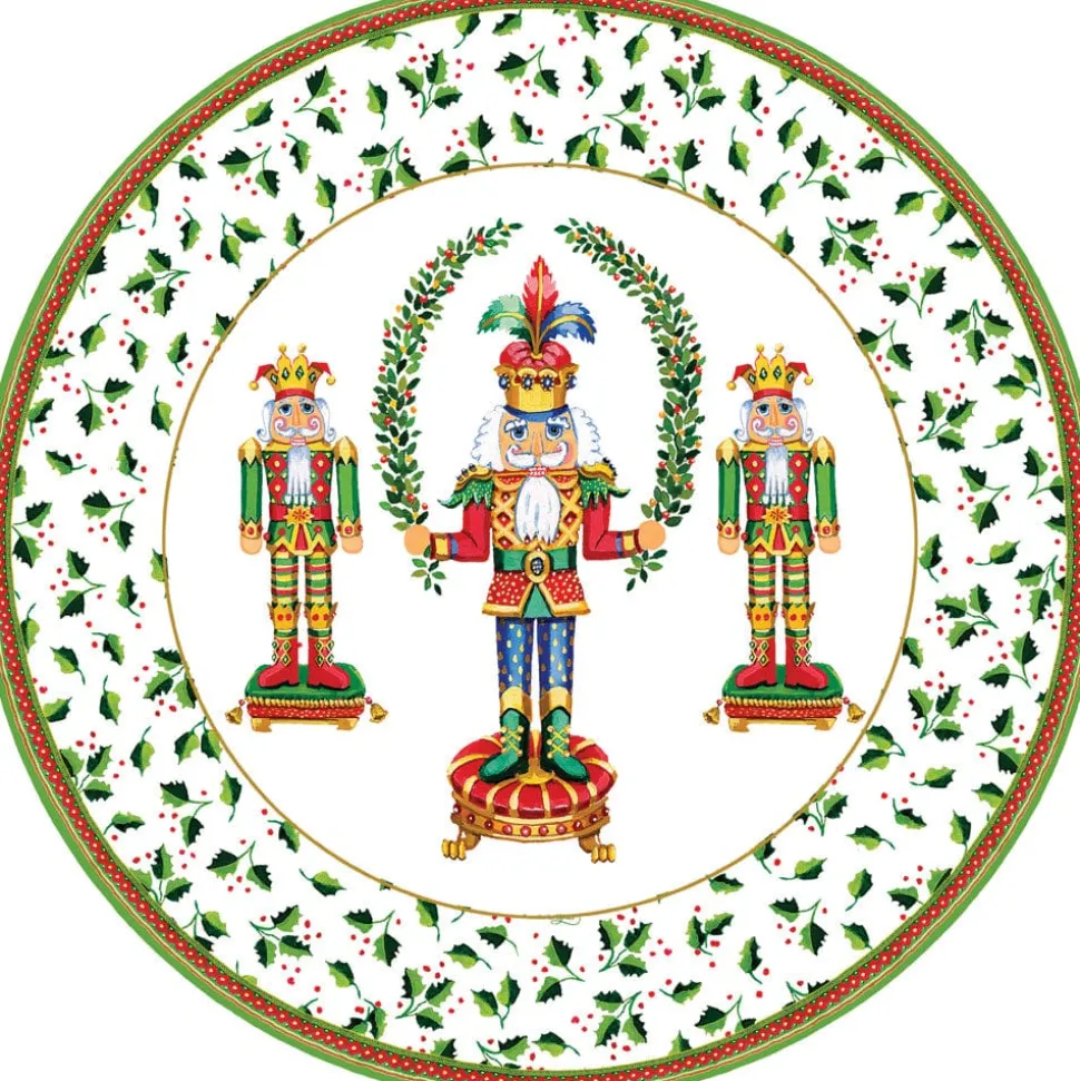 Nutcracker Christmas Round Paper Placemats - 12 Per Package