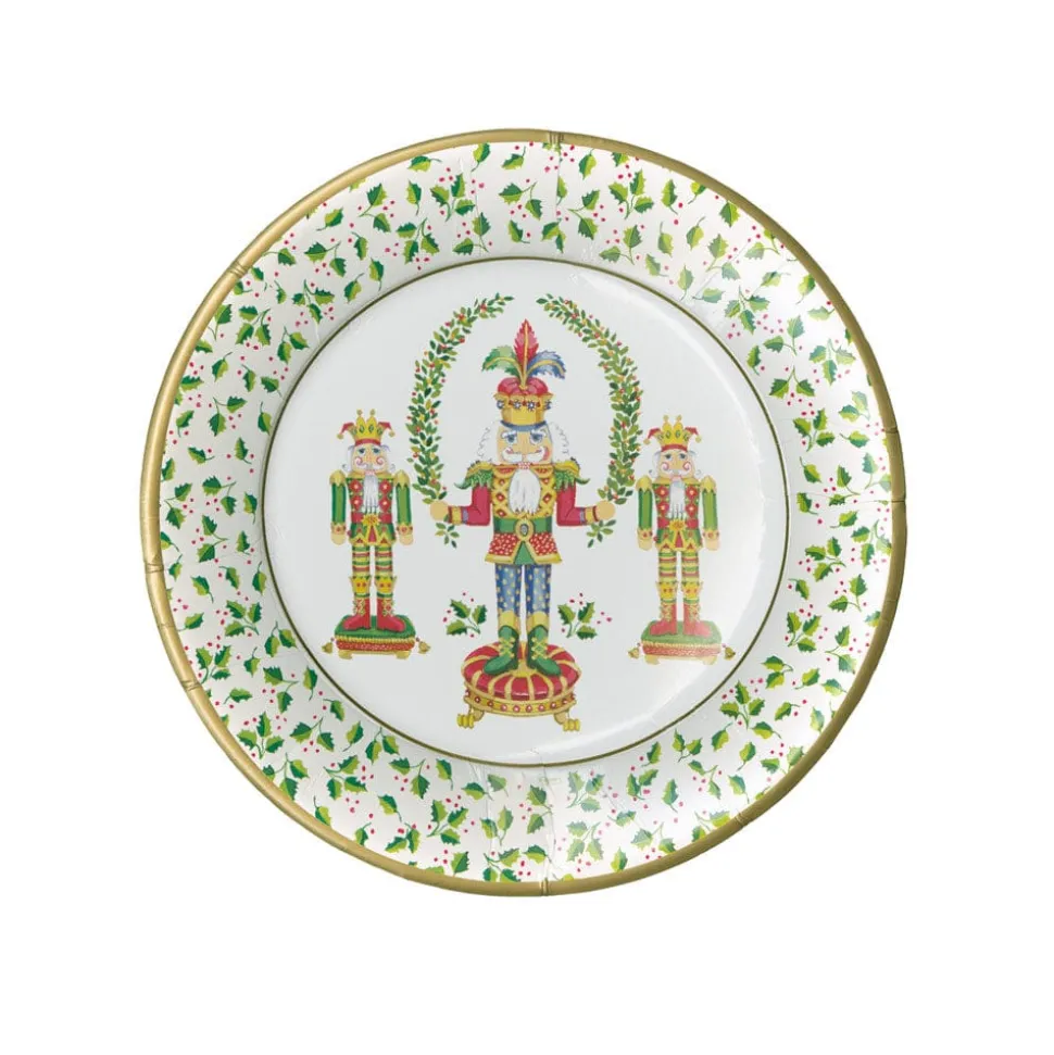 Nutcracker Christmas Salad & Dessert Plates - 8 Per Package