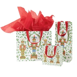 Nutcracker Christmas White Gift Bags