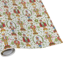 Nutcracker Christmas White Gift Wrap - One 30" x 8' Roll