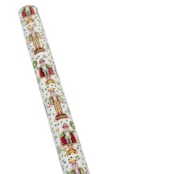 Nutcracker Christmas White Gift Wrap - One 30" x 8' Roll