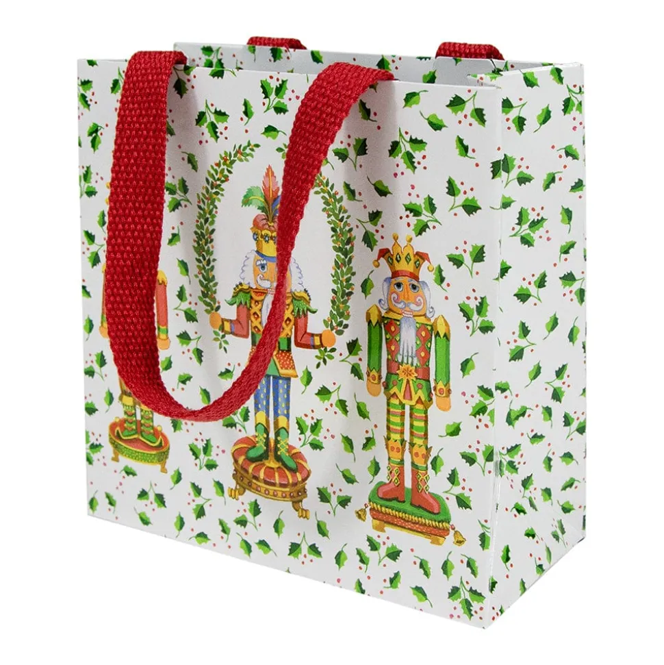 Nutcracker Christmas White Small Square Gift Bag - 1 Each