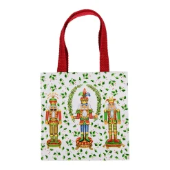 Nutcracker Christmas White Small Square Gift Bag - 1 Each