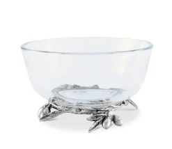 Olive Grove Glass & Pewter Bowl