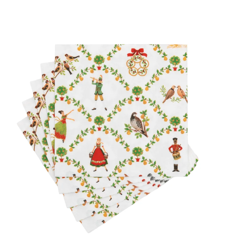 On The Twelfth Day Cocktail Napkins - includes 12 Cocktail Napkins