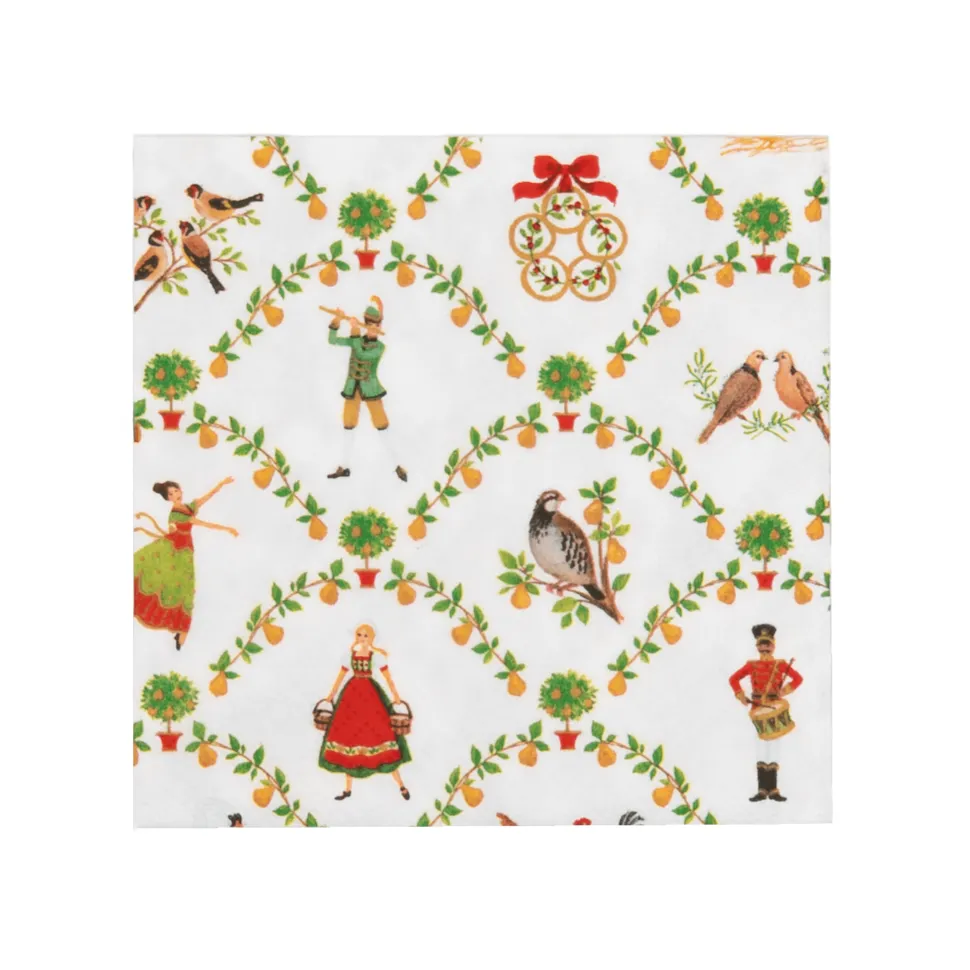 On The Twelfth Day Cocktail Napkins - includes 12 Cocktail Napkins